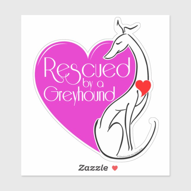 Sticker Secouru par un chien de Greyhound (Feuille)