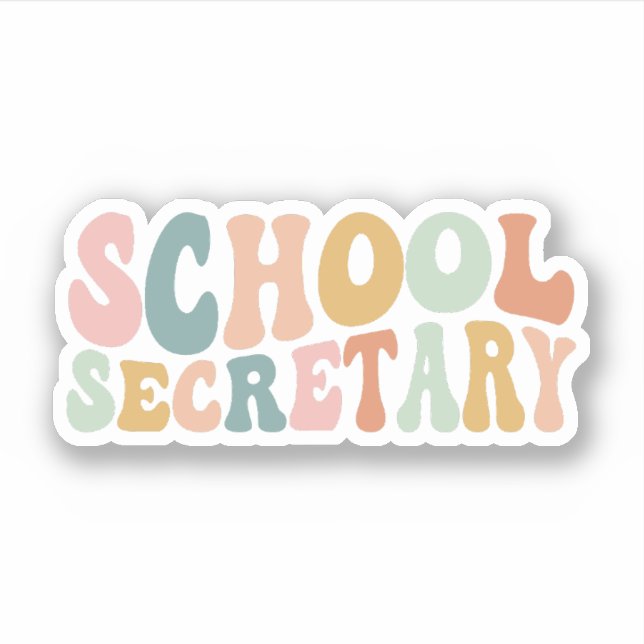 Sticker Secrétaire de l'école Cadeau, Secrétaire Jour de l (Devant)