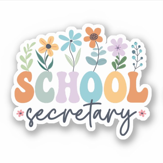 Sticker Secrétaire d'école super adjointe administrative (Devant)