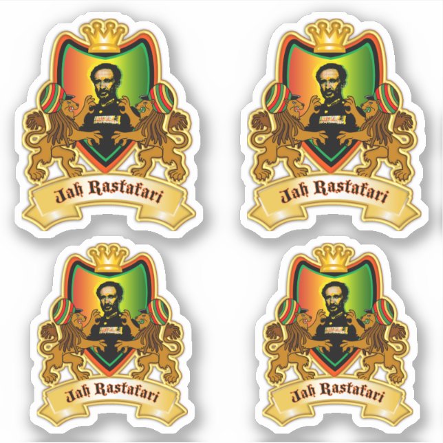 Sticker Selassie Rasta Crest (Devant)