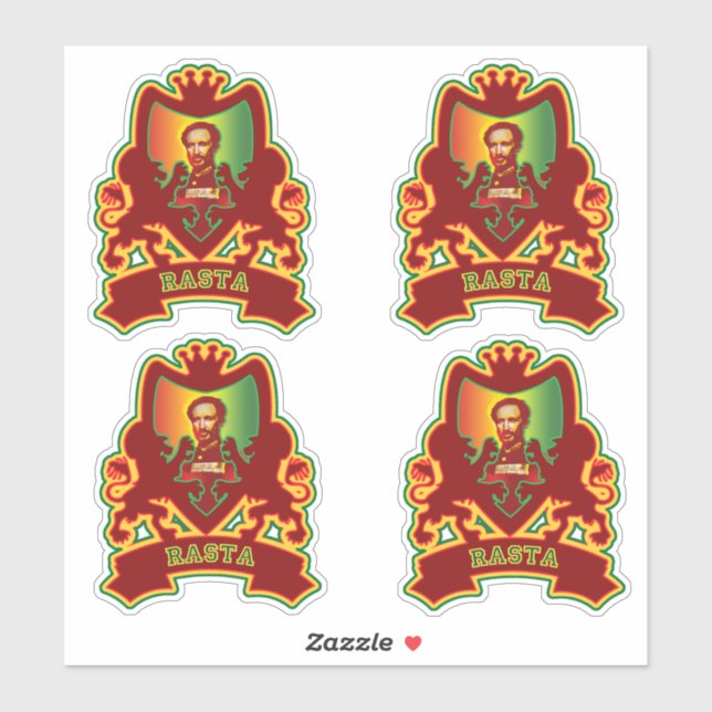 Sticker Selassie Rasta Crest Design (Feuille)
