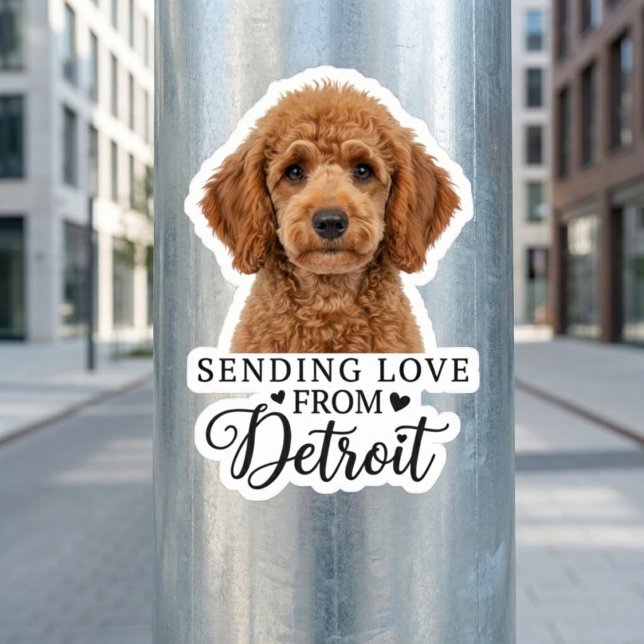 Sticker Sending Love From Detroit  (Peel, Stick, and Show Some Love.)