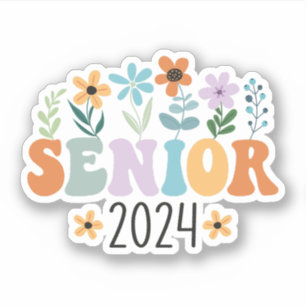 Sticker Senior 2024 Super Retro Class of 2024 Graduation