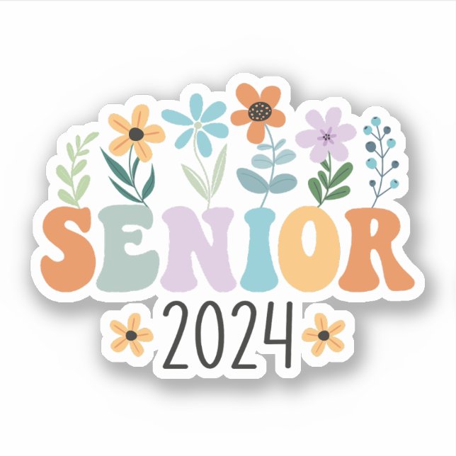 Sticker Senior 2024 Super Retro Class of 2024 Graduation (Devant)