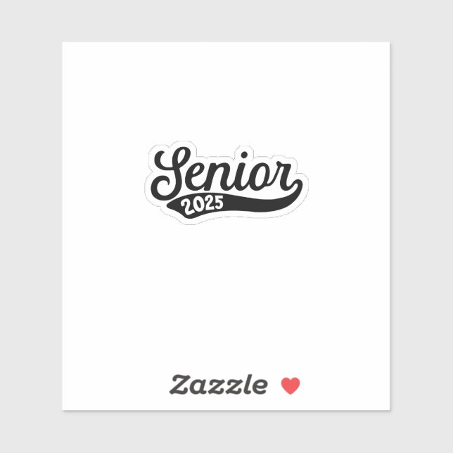 Sticker Senior 2025 Graduation Dernière journée de l'école (Feuille)