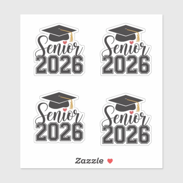 Sticker Senior 2026 Graduation Cap (Feuille)