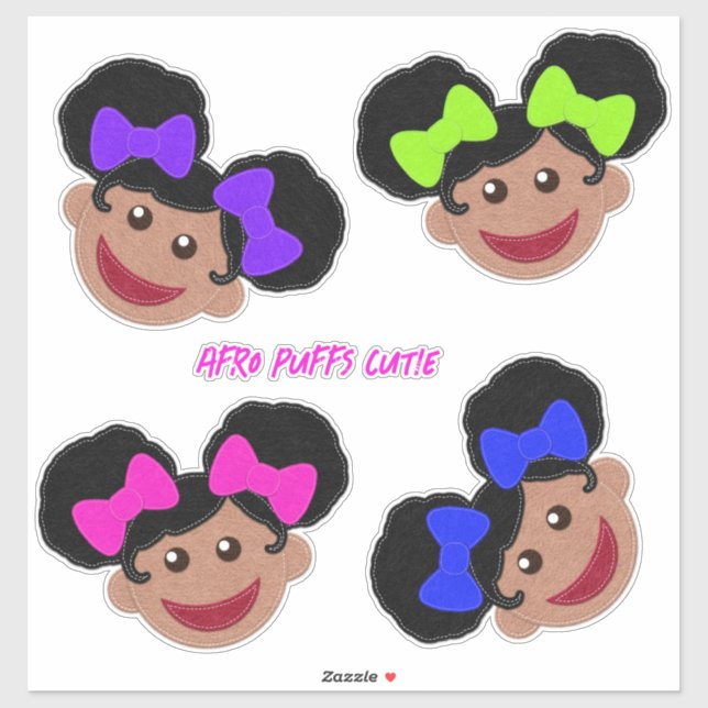 Sticker Sens Look Afro Puffs Cuties You Personnaliser (Feuille)