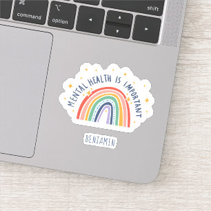 Sticker Sensibilisation à la santé mentale Arc-en-ciel per