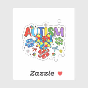 Sticker Sensibilisation sur l'autisme Bow Coquette Puzzle