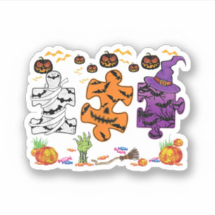 Sticker Sensibilisation sur l'autisme Puzzle pièces Hallow