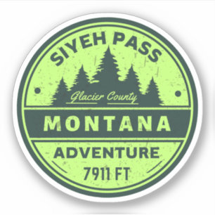 Sticker sentiers de randonnée Siyeh pass Montana