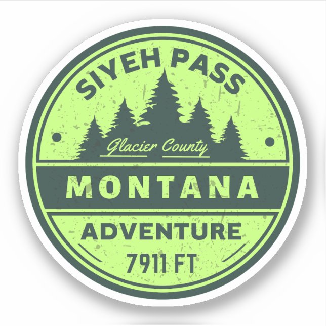 Sticker sentiers de randonnée Siyeh pass Montana (Devant)