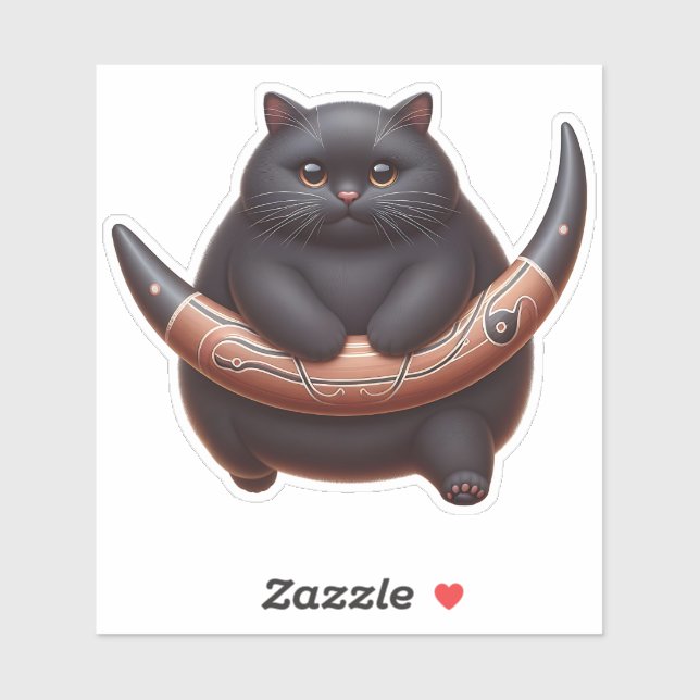 Sticker "Sentinelle de minuit - Chat Lune" (Feuille)