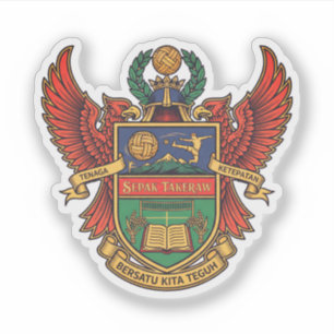 Sticker Sepak Takraw - logo de style héraldique