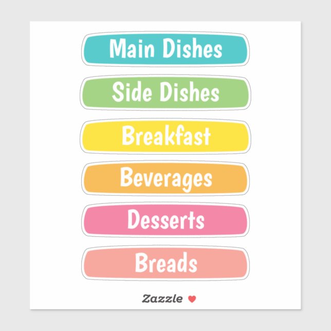 Sticker Séparateurs de recettes personnalisés (Feuille)