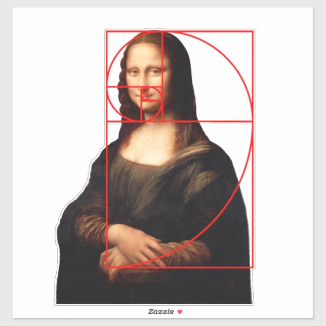 Sticker Séquence Leonardo da Vinci Mona Lisa Fibonacci (Feuille)