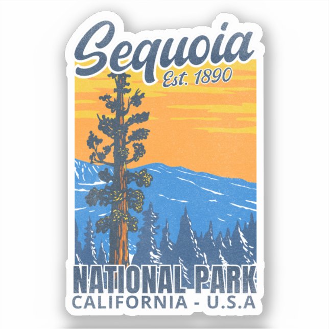 Sticker Sequoia National Park CA Instituted 1890 (Recto)