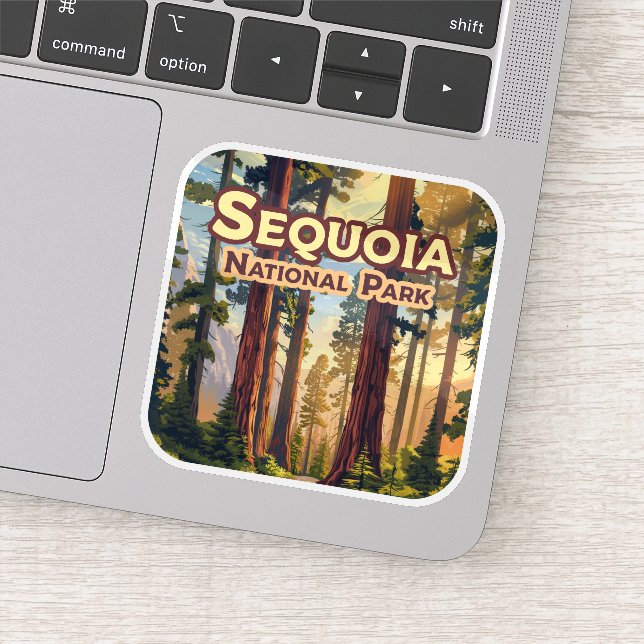 Sticker Sequoia National Park California Tree Retro (Détail)