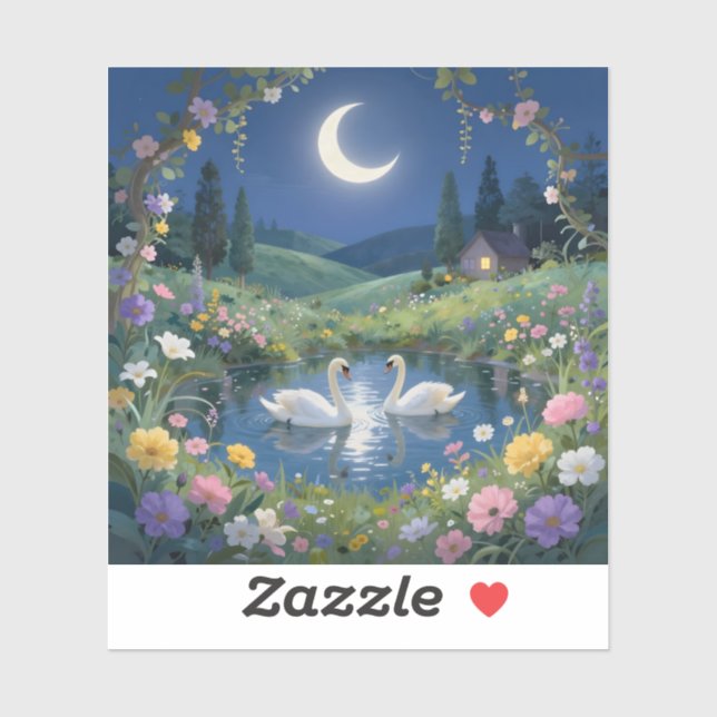 Sticker Sérénade au clair de lune - Vinyle carré  (Feuille)