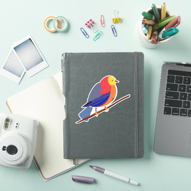 Sticker Sérénade chromatique : Oiseau sur une branche (Couverture iPad)