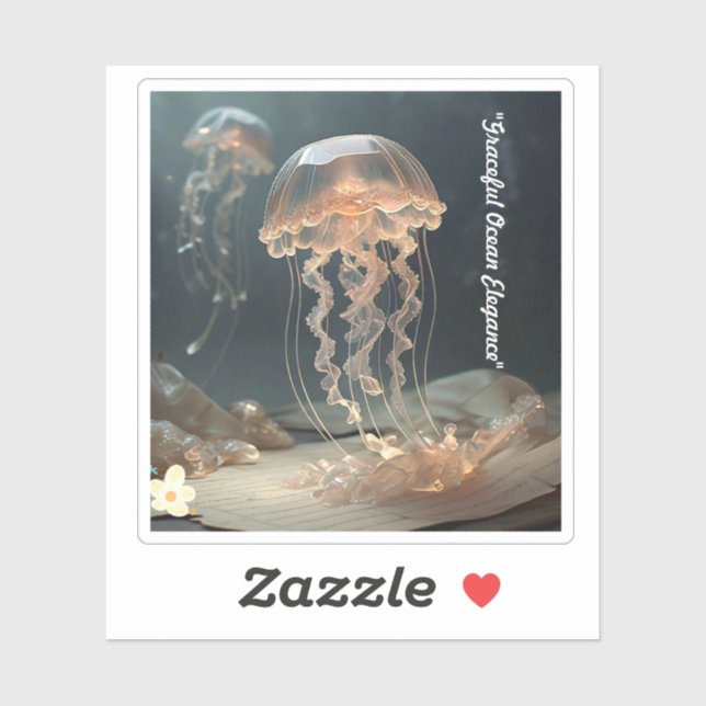 Sticker "Serene Jellyfish Artwork" (Feuille)