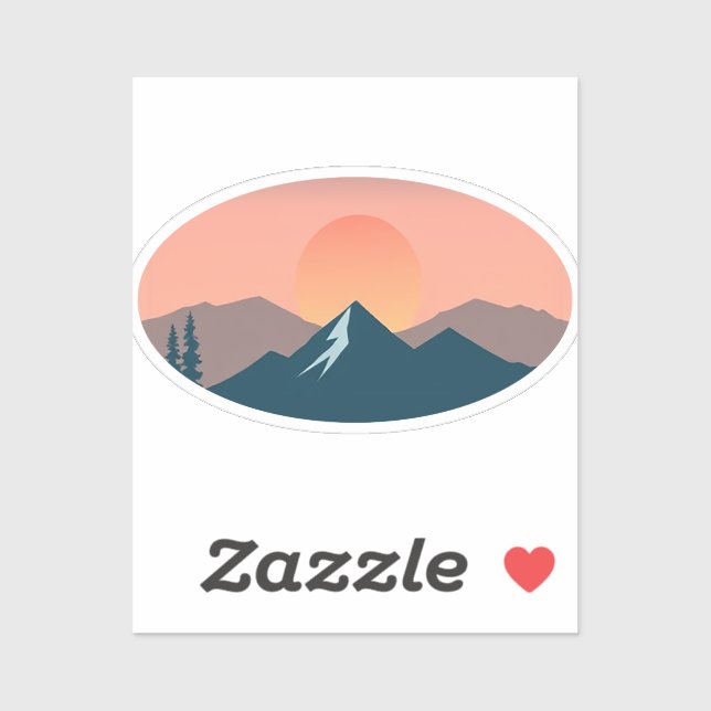 Sticker Serene Mountain Sunset  (Feuille)