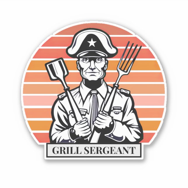 Sticker Sergent Grill Barbecue (Devant)