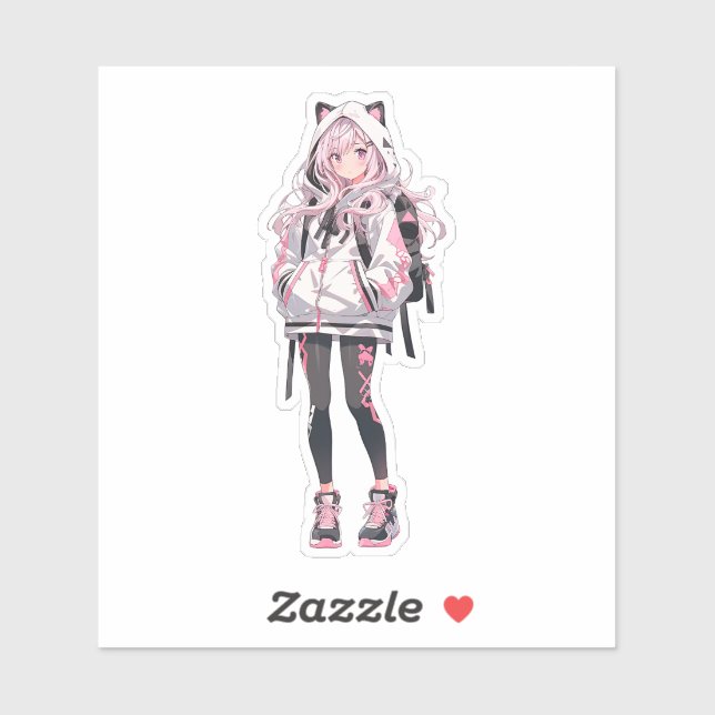 Sticker Série Anime Girl (Feuille)