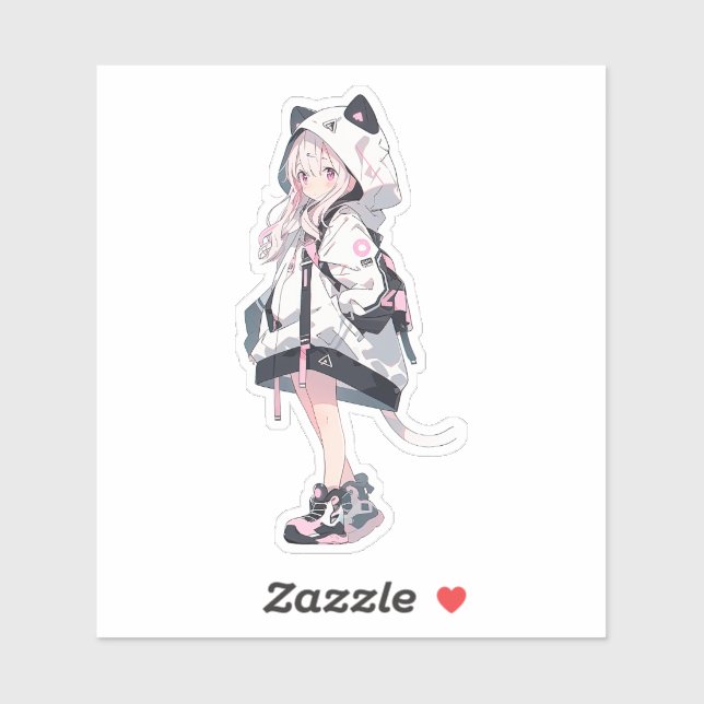 Sticker Série Anime Girl (Feuille)