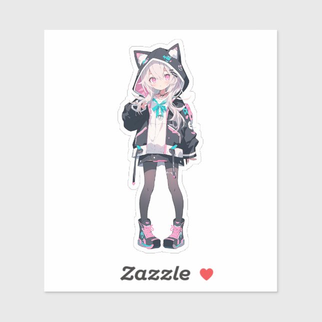 Sticker Série Anime Girl (Feuille)