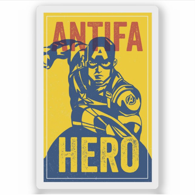 Sticker SÉRIE DE HÉROS ANTIFA : Captain American (Devant)