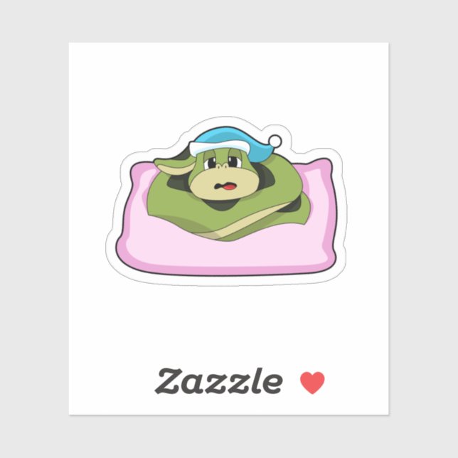 Sticker Serpent au coucher avec casquette (Feuille)