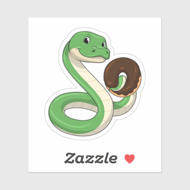 Sticker Serpent avec beigne (Feuille)