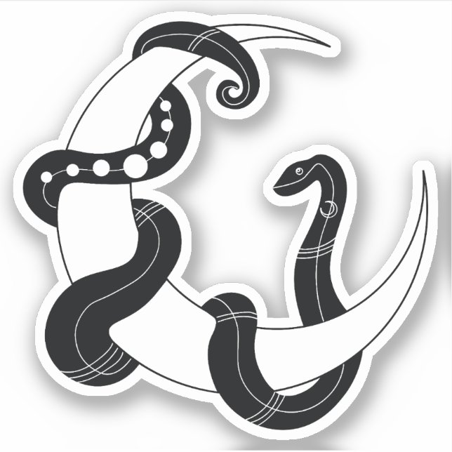 Sticker Serpent de lune (Devant)