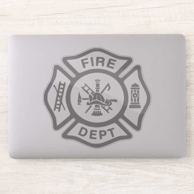 Sticker Service des incendies Insigne de pompier Gris (Ordinateur)