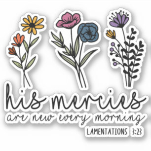 Sticker Ses bontés sont Nouvelles Fleurs de verset de la B