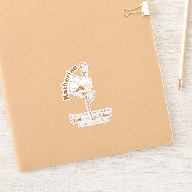 Sticker Ses bontés sont nouvelles Verset de la Bible Nom p (Carnet)