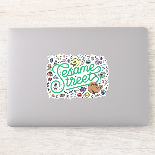Sticker Sésame Sésame | Sesame Street Green Doodle Script (Ordinateur)