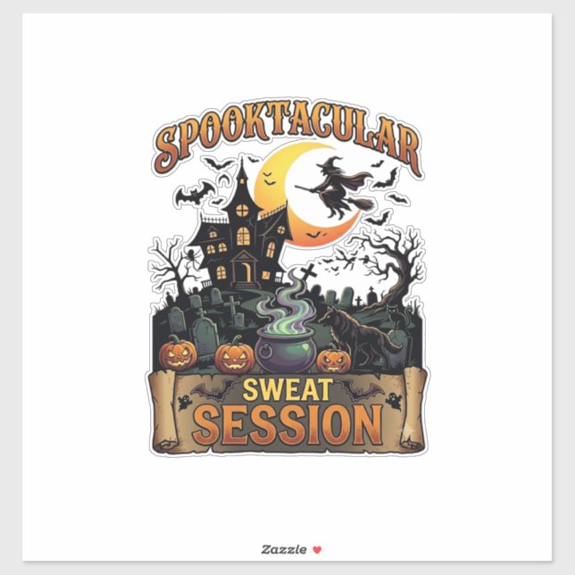 Sticker Session de sudation Spooktacular Maison hantée Sor (Feuille)