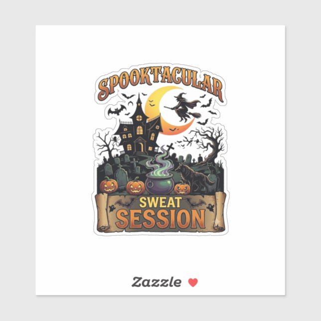 Sticker Session de sudation Spooktacular Maison hantée Sor (Feuille)