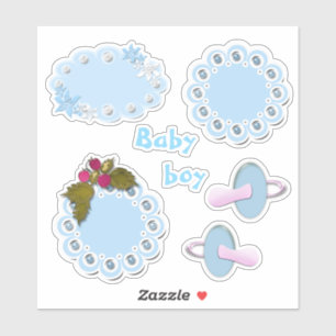 Sticker Set, bébé stickers, suce, bleu, étiquettes, album