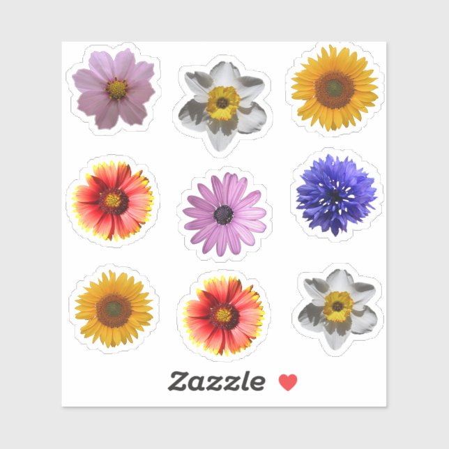 Sticker Set Cute Flower Photo Coutouts (Feuille)