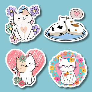Sticker Set de chats parfaitement adorable étanche