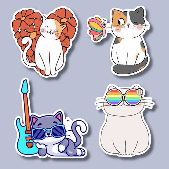 Sticker Set étanche Fanatique Chat (Créateur téléchargé)