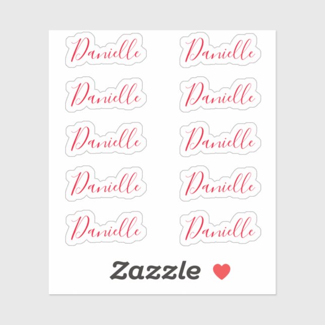 Sticker Set of 10 - Elégant Signature Script Nom Danielle (Feuille)