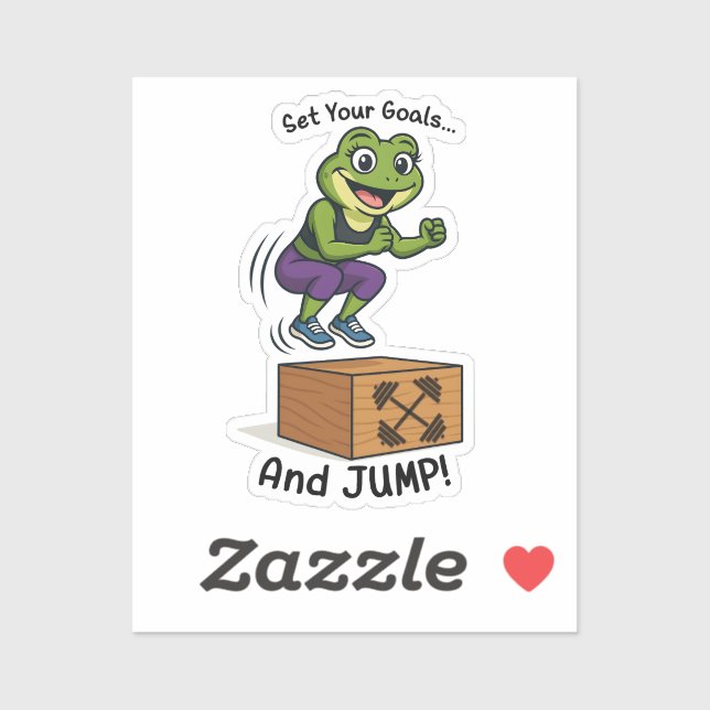 Sticker Set Your Goals and Jump – Female Frog Workout (Feuille)