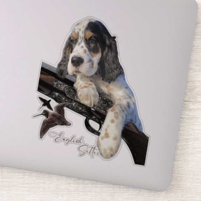 Sticker Setter anglais, mignon chiot (Détail)