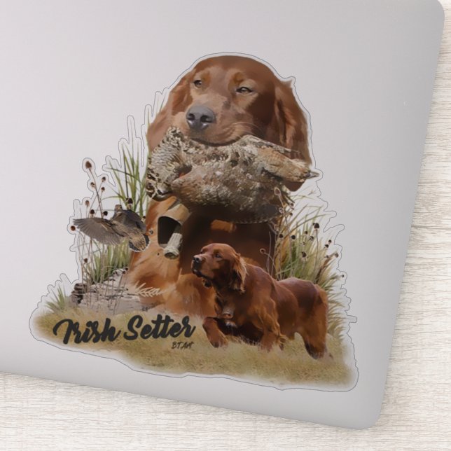Sticker Setter irlandais, Chasse à la bécasse, Art (Détail)