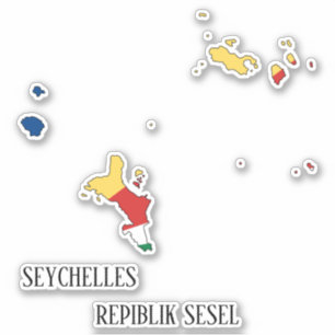 Sticker Seychelles Drapeau Charme Carte Patriotique