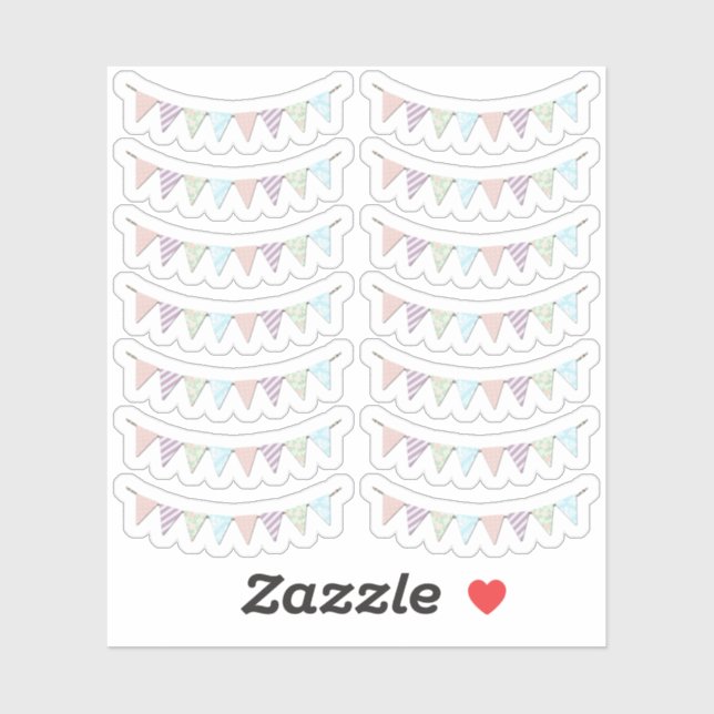 Sticker Shabby Chic Country Party Bunting Planner Feuille (Feuille)